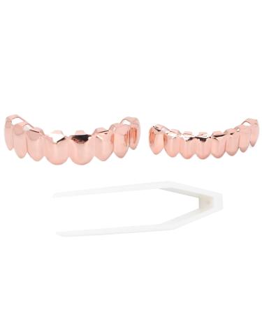 Hip Hop Teeth Halloween Hip Hop Teeth Convenient for Halloween Party for Hip Hop Fashion Shows(Rose gold)