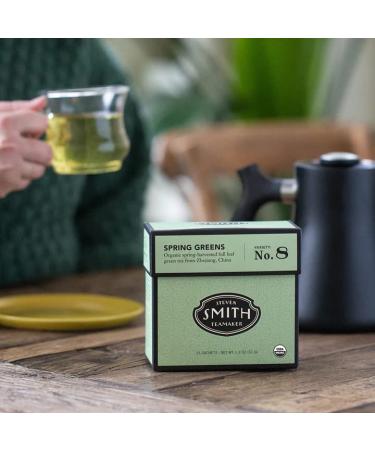 Smith Teamaker Spring Greens No. 8 | Caffeinated Full Leaf Green Tea | 15 Sachets (1.3oz each) - Buy Online on SooperMarket.com
