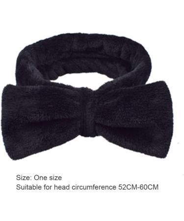 Makeup Headbands Spa Bow Washing Face Hair Band Towel Wrap Coral Fleece Elastic for Shower Sports Black Spa Headband - Buy Online on SooperMarket.com