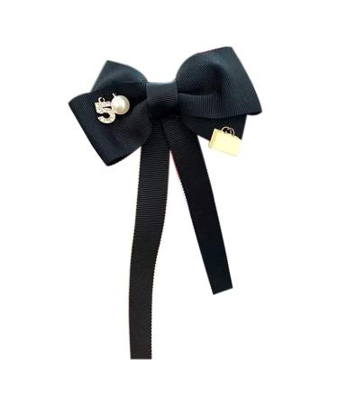 Mantle needle loop brooch loop brooche loop brooches for women women long band fly brooch number 5 faux pearl attached pin bound tie