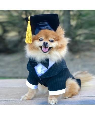 Pet Graduation Cap Dog Graduation Hat with Yellow Tassel Pet Grad Costume Party Apparel Holiday Accessory for Dogs Cats - Buy Online on SooperMarket.com