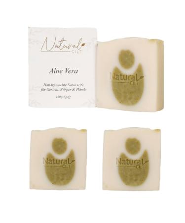 3x natural cilt aloe vera soap - 100% natural soap - without questionable ingredients - certified - handmade - shower soap for all skin types - shower gel - Natural food metics aloe vera 100 g (3 Pack)