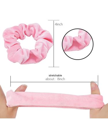 20 Pcs Pink Velvet Hair Scrunchies for Women and Girls - Soft Elastic Bobbles Ropes in Solid Colors - Cute Hair Accessories by Didder - Buy Online on SooperMarket.com