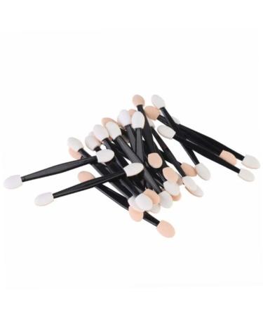 MUSISALY 50 Pcs Makeup Tools Eyeshadow Makeup Brushes Makeup Application Double Head Eyeshadow Brushes Black Size 1 Black