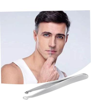 Nose Hair Tweezers Stainless Steel Round Tip Face Hair Remover Eyelash Eyebrow Tweezers Manicure Tackle - Buy Online on SooperMarket.com