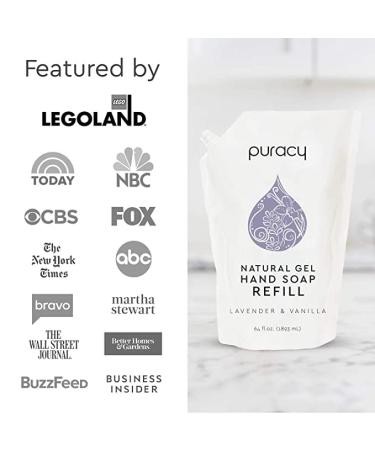 Puracy Organic Lavender & Vanilla Hand Soap Refill - 48oz Moisturizing Gel - Natural Liquid Soap for Soft Skin - Buy Online on SooperMarket.com