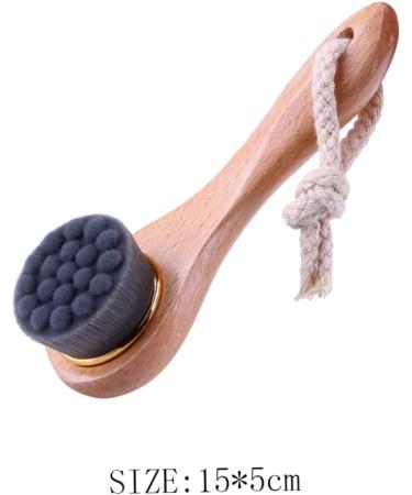 1PC Facial Cleansing Brush Manual Face Brush Bamboo Charcoal Bristles Wooden Handle for Washing Face Pore Exfoliation Wash Makeup Massaging Brush - Buy Online on SooperMarket.com