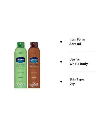 Vaseline Spray and Go Moisturizer Combo - Cocoa Radiance & Aloe Soothe - 6.5 oz x 2 - Buy Online on SooperMarket.com