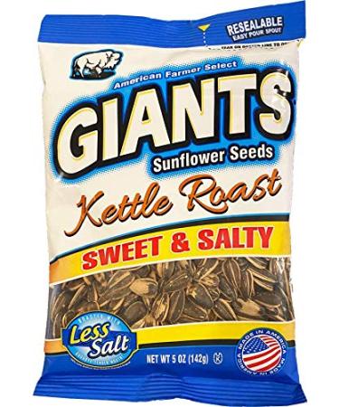 GIANTS Kettle Roast Salty Sweet Flavored Sunflower Seeds, 12 packs - 5 oz. bags Salty Sweet 5 Ounce (Pack of 1)