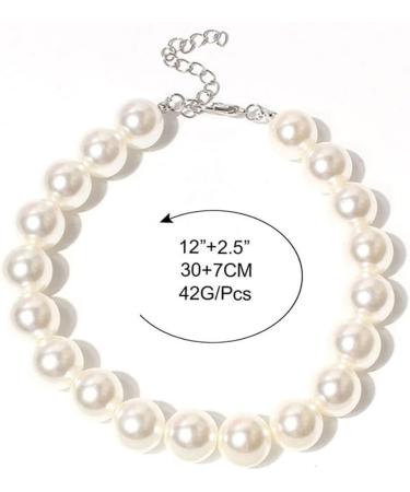 RayMinsino Adorable Pet Pearl Collar Adjustable Cat Dog Pet Necklace Jewelry Chihuahua York Girl Clothing Dress Accessories White - Buy Online on SooperMarket.com