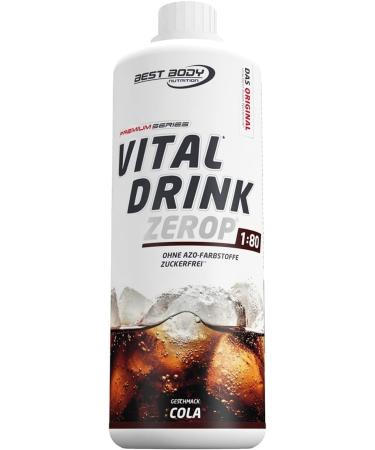 Best Body Nutrition Vital Drink Zerop - Cola original beverage concentrate - Sirup - Sugar -free 1:80 results in 80 liters of finished drink 1000 ml cola 1 l (1 Pack)