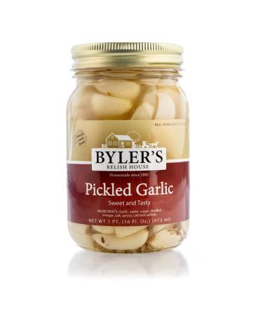Byler's Relish House Pickled Garlic 16 Fl. Oz. (1 PT) Glass Jar - Buy Online on SooperMarket.com