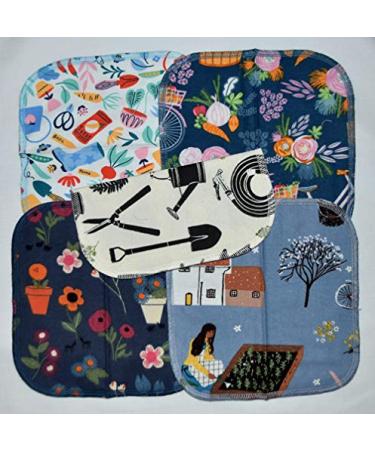 Set of 5 Gardening Love 1 Ply Printed Flannel Little Wipes 8x8 Inches - Buy Online on SooperMarket.com