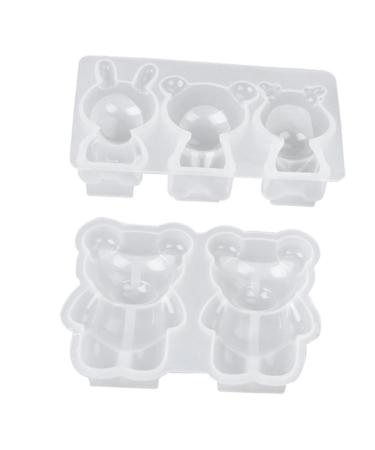 2pcs Coaster DIY Doll Shape Pendants Silicone Baking Mold Ornaments Adorable Ornament Dessert 11.5X6.3X2.4CM White