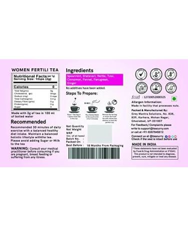 Teacurry Women Fertility Tea - 1 Month 30 Teabags - Helps to Boost Natural Fertility Improve Hormonal Imbalance Preconception Support - Women Fertili Tea - Buy Online on SooperMarket.com