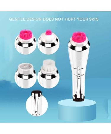 Facial Cleansing Brush Electric Facial Cleansing Brush Waterproof Electric Spin Facial Brush Waterproof Skin Massager with 4 Brush Heads for Body - Buy Online on SooperMarket.com