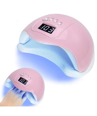 UV LED Nail Lamp 48W Gel UV Light Nail Dryer for Gel Nails Polish Manicure Professional Salon Curing Lamp with 4 Timer Setting Sensor(pink)