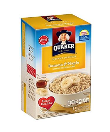 Quaker Instant Oatmeal Breakfast Cereal, Banana and Maple, 12.1 Ounce (Pack of 2) Maple,Banana