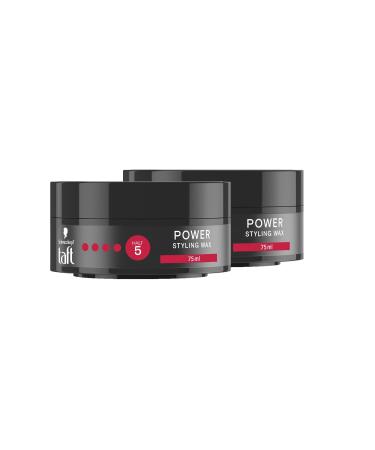 Schwarzkopf Taffel Styling Wax Power (2x 75ml) Haarwax for up to 48 hours of strength gently for hair and scalp vegan styling wax 150 ml (2 pack)