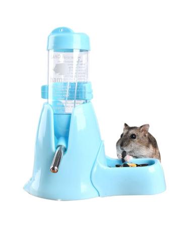 Norhogo Hamsters Water Bottle Automatic Feeder with Stand 80ml ater and Food Dispenser for Small Animals Guinea Pig Rat Rabbit Dwarf Gerbil Chinchilla (Blue)