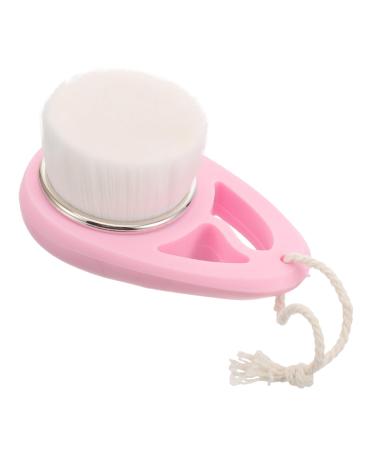 Housoutil Soft Fur Cleansing Makeup Brush Scrubber Cleaning Brush face Brush exfoliator Facial Cleansing Brush for Women washbasin face Scrubber exfoliator Pink Scrub Brush