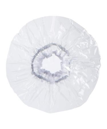 FRCOLOR Shower Cap Plastic Shower Cap Ladies Hat Hair Net for Men Plastic Hair Cap Caps for Women Bathing Head Cover Salon Hat Bath Hair Covers Bathing Shower Hat Hat Cover Spa 30x30cm Transparent