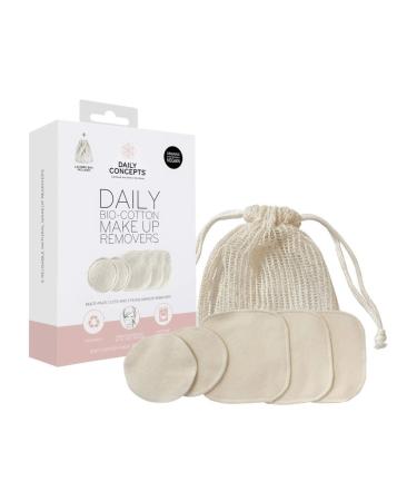 Daily Concepts - Daily Bio Cotton Makeup Removers - Organic, Natural and Reusable Makeup Removal Solution! Includes Laundry Bag Along With Multiple Pads and Sizes to fit Your Facial and Makeup Removal Needs.