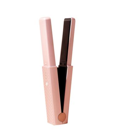 Hair Straightener Curling Iron Cordless Twist Switch Cord Rechargeable Curler Straightener Fast Heating Portable for Home Pink USB Cable for Traveling