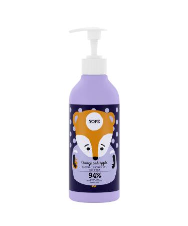YOPE Natural shower gel for kids | Orange extract | Natural Washing ingredients | 94% natural ingredients | Orange and Apple 400 ml Orange Apple