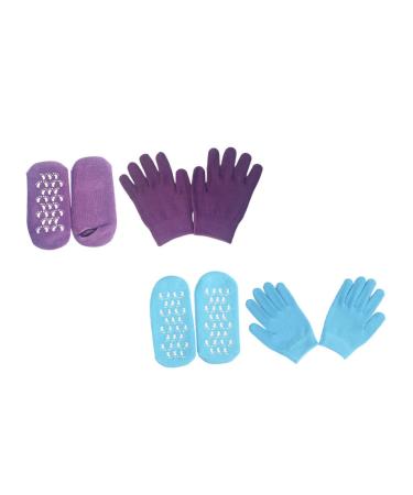 Mikinona 2 Sets Hand and Foot Care Set Moisturizing Gloves Gel Socks Spa Socks Dry Hands Gloves Hydrating Socks Dry Cracked Hands Gloves Moisturizing Mitten Moisturizing Socks Vegetable Gel
