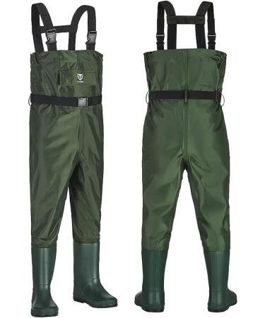 TIDEWE Kids Waterproof Chest Waders with Boot Hanger - Green 6/7 Little Kid - Buy Online on SooperMarket.com