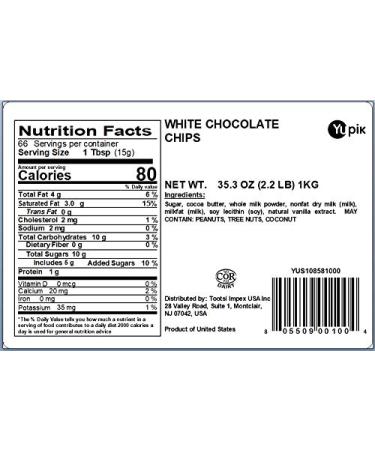 Yupik White Chocolate Chips 2.2 lb - Premium Quality - Buy Online on SooperMarket.com