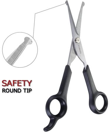 Chibuy Professional Pet Grooming Scissors | Round Tip Stainless Steel Dog Eye Cutter for Dogs and Cats | Professional Grooming Tool | Size 6.70 x 2.6 x 0.43 | Grey - Buy Online on SooperMarket.com