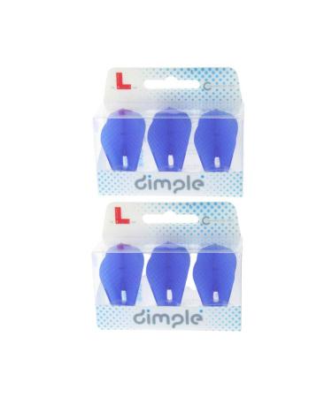 LSTYLE Dart Flights: L9d PRO Fantail Shape - Dimple Texture - for Soft Tip and Steel Tip Darts Blue 2-Pack