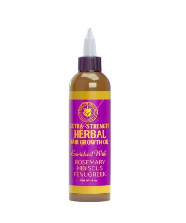 Rosemary Hibiscus Fenugreek Extra-Strength Herbal Hair Growth Oil 4 oz For All Hair Types