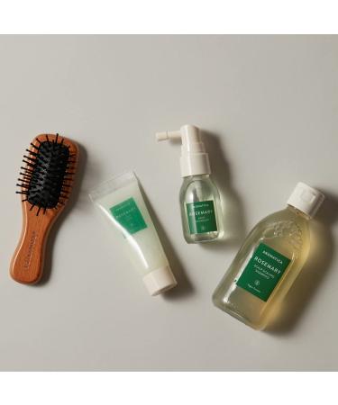 AROMATICA Rosemary Scalp Scaling Trial Kit with Mini Wooden Hair Brush - Clearer, Dandruff-Free Hair - Plant-Based Vegan Shampoo - 3.38 fl. oz Shampoo + 1.01 fl. oz Root Enhancer & Scalp Scrub - Buy Online on SooperMarket.com