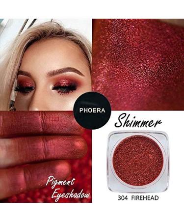 Phoera Pigment Eyeshadow Palette - 304 FIREHEAD | Metallic Shimmer Glitter Loose Powder Eye Shadow - Buy Online on SooperMarket.com