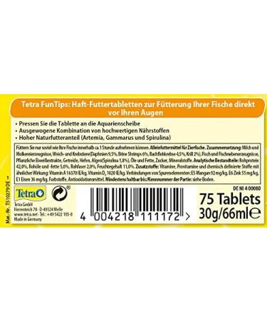 Tetra FunTips Tablets - Natural Fish Feed for Aquariums | 75 Tablets (30g) - Ideal for Fish Observation - Buy Online on SooperMarket.com