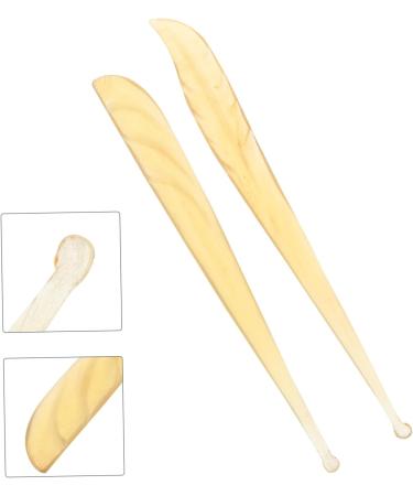 Healifty 2 Pcs Wood Croissant Ear Pick Set - Ear Cleaning Tools for Travel, Earwax Removal Tool with Ear Plugs and Grip - Light Yellow 11.5x1.2x0.3cm - Buy Online on SooperMarket.com