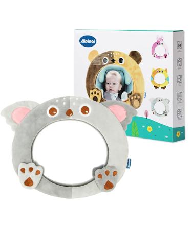 AIPINQI Baby Car Mirror Baby Mirror for Car Rear Facing Baby Mirror Mirror for Car Seat Rear and Forward Facing Easy View Cartoon Mirror for Infant and Newborn 100% Shatterproof Safety (Koala)