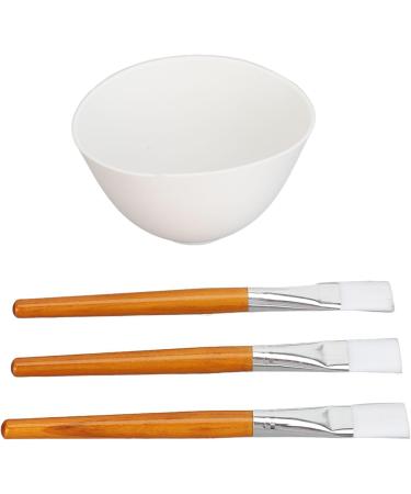 Facemask Mixing Tool Set Wooden Brush Set Reusable Silicone Face Mask Bowl Multifunctional Adjustable Thickness Ideal for Oils and Moisturizers - Buy Online on SooperMarket.com