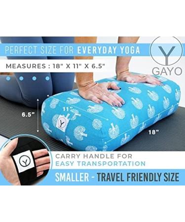 Restorative Yoga Bolster Set | 100% Cotton Pillow with Extra Cover & Carry Bag | GAYO Travel Size (18 x 11 x 6.5 in) - Buy Online on SooperMarket.com