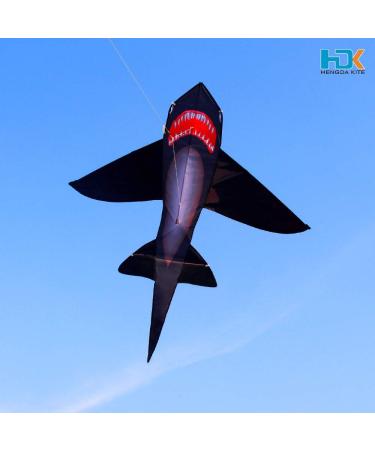 HENGDA Shark Kite - Easy to Assemble and Fly | for Kids and Adults | Beach, Park, Yard | 49x53in Black - Buy Online on SooperMarket.com