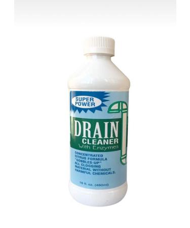 Drain Cleaner with Enzymes - Instant Clog Remover for Household or Commercial Space | Powerful Liquid Declogging Removes Grease Hair Food or Grime Buildup | Kitchen and Toilet Sink Opener | 1 Bottle
