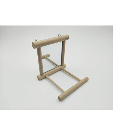 Bogoro Wooden Mirror & Bird Toy - Parrot Cage Accessories Fun Toys and Stylish Wooden Frame - Buy Online on SooperMarket.com