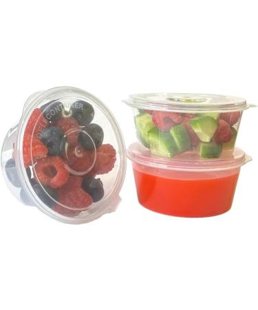 NRLinX 5 oz. Plastic Condiments Containers with Hinged Lids - 50 Sets | Multipurpose Small Sauce Cups for Dip, Dressing, Jello Shots - Buy Online on SooperMarket.com