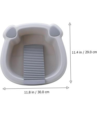 1 Set wash basin Clothes Hand Wash Board laundry bucket washing up basin underwear child pan Grey 30x29cm - Buy Online on SooperMarket.com