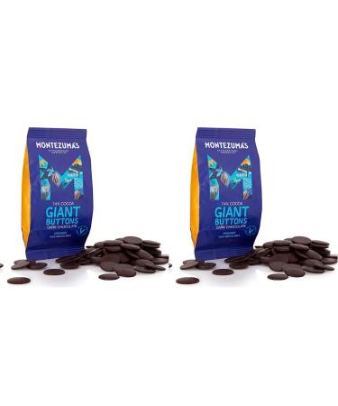 Montezuma's 74% Cocoa Giant Dark Chocolate Buttons Gluten Free & Organic 180g Bag (Pack of 2)