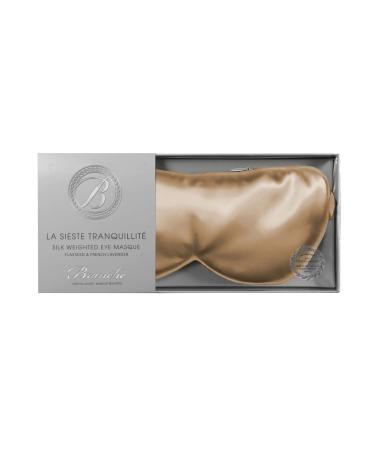 Branche Beauty Silk Eye Mask La Sieste Tranquillit  - Stylish 6A Silk 22 Momme Sleep Mask  Eye Cover  Shade Blindfold Sleeping Sleepover Mask for Luxury Sleep in Total Darkness (Toffee)