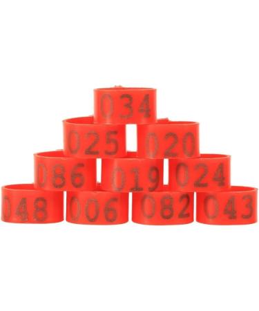 100pcs 16mm Clip on Chicken Leg Bands Number 001-100 Numbered Leg Bands for Chickens Ducks Hens Poultry Leg Bands for Dove Chicks Hen Parrot Birds Identification(Red) - Buy Online on SooperMarket.com